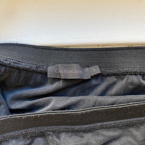 Calvin Klein Ruched Cupro Skirt Gray Charcoal Bodycon - Size S - Picture 7 of 8